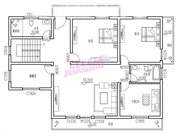 高檔歐式四層農村別墅設計圖，70萬180平方米，清新脫俗的外觀。