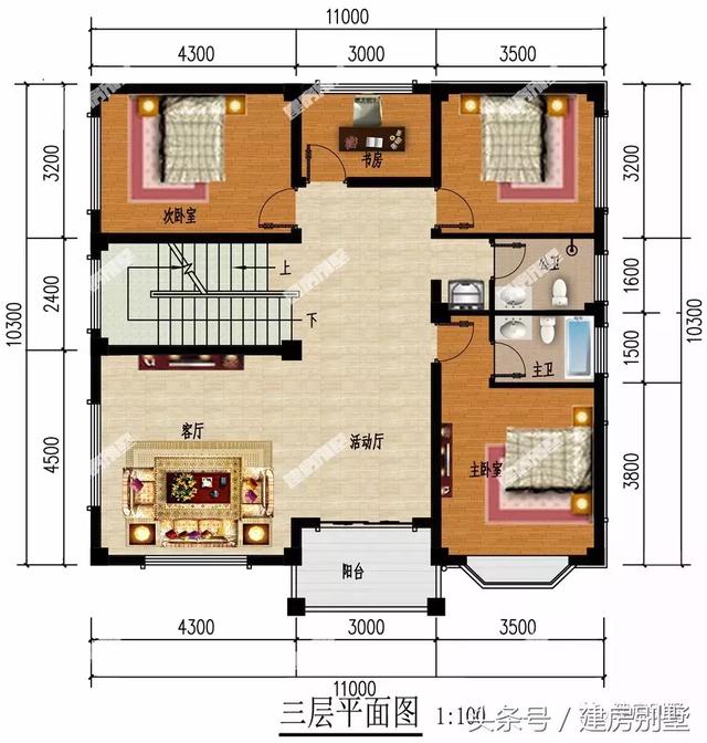 帶飄窗和平屋頂設計的四層豪宅別墅設計圖，建了這么一套好房子，想想都很美好