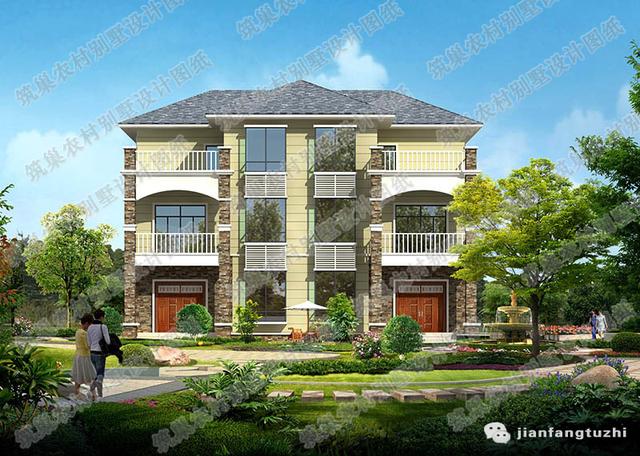 進深12×12米 造價約32萬 帶套間3廳8室三層農村自建房設計圖（附全套Cad施工圖）