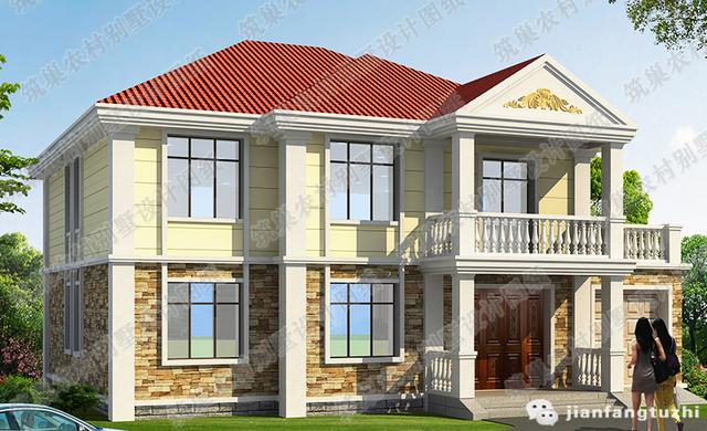 30萬占地160平2廳6室6衛帶車庫套間二層農村全套別墅施工圖，大氣又適用，你喜歡這款嗎？