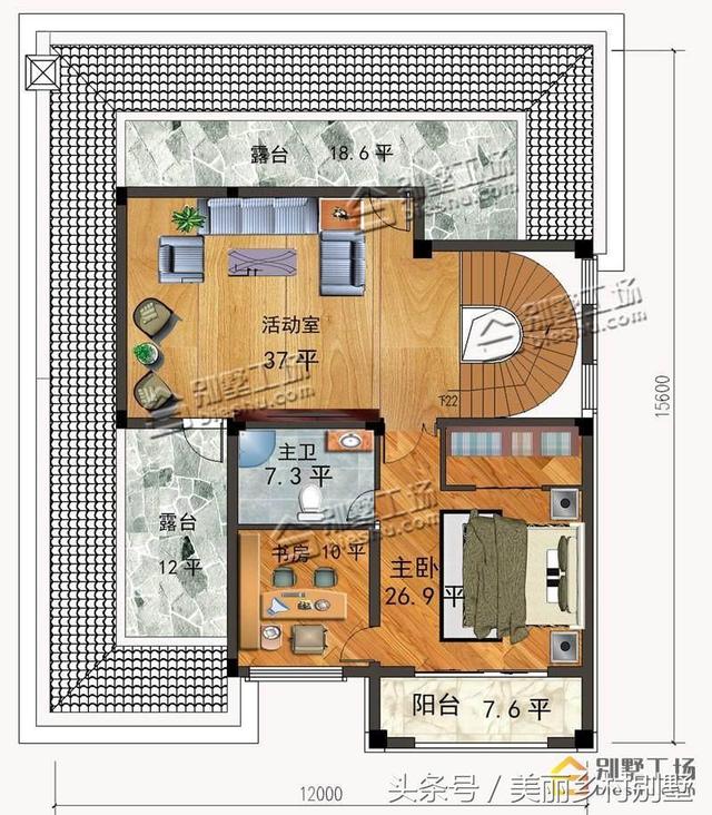 12X16.8米三層農村自建別墅設計施工圖，小開間大進深，對于建房來說是個不錯的選擇！