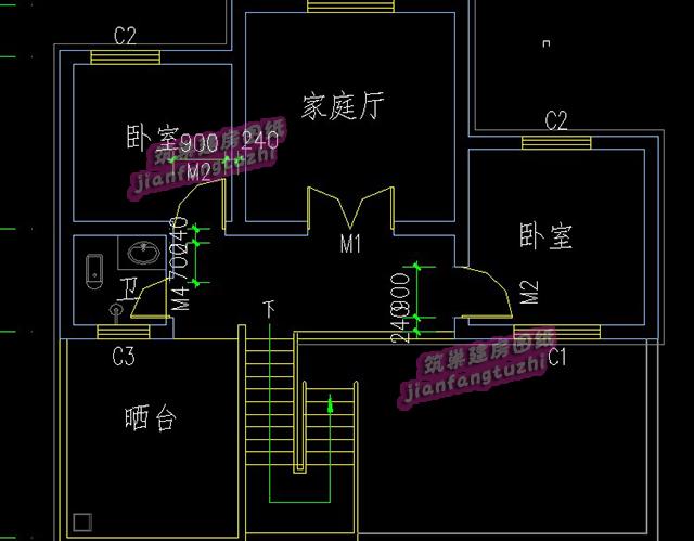 3房3廳的60平方米簡約二層農(nóng)村自建房設(shè)計(jì)圖紙（外樓梯設(shè)計(jì)），房型好看，走動(dòng)也方便