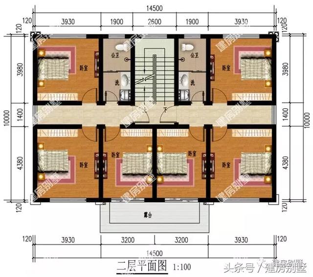三層雙拼別墅設計圖，14.5×10米，住進去就是一種享受。