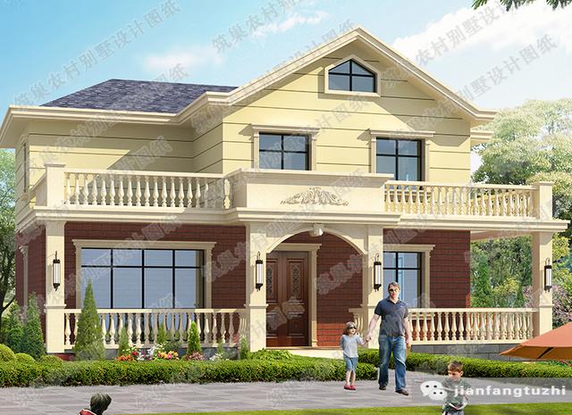 2廳4室二層農村自建房，12×9米,造價22萬，帶走廊+休閑廳+豪華套間