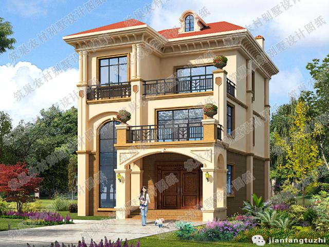 2廳4室二層農村自建房，12×9米,造價22萬，帶走廊+休閑廳+豪華套間