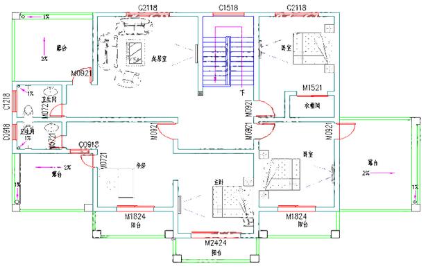 復(fù)式三層帶車庫豪華套房別墅設(shè)計圖，3廳11室20×13米，外觀設(shè)計非常時尚