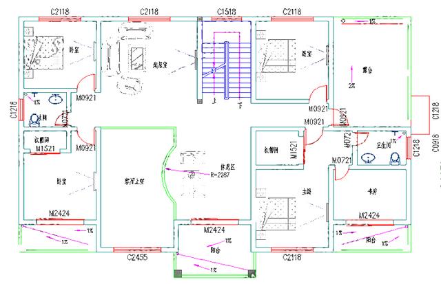復(fù)式三層帶車庫豪華套房別墅設(shè)計圖，3廳11室20×13米，外觀設(shè)計非常時尚