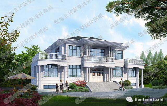 三層農村自建房，3廳7室11×12米，帶套房+家庭活動室，簡單大方。