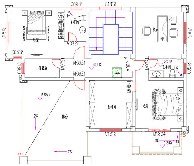 三層別墅設計圖，帶神位挑空客廳娛樂室影音室，精美闊氣，主體40萬！