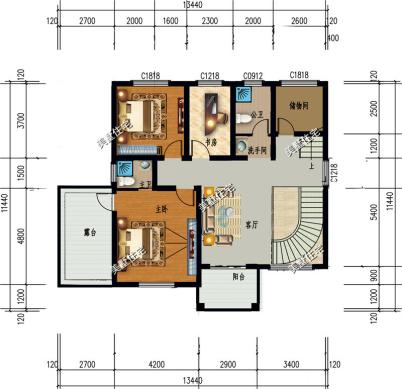 三層農村新穎小別墅，13X11米，7室2廳帶書房，住著寧靜又舒心。