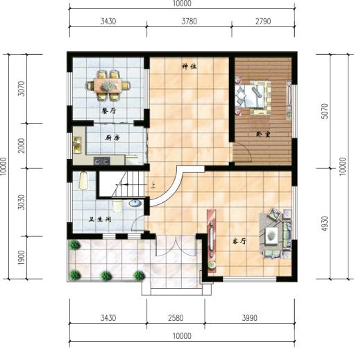 低調奢華三層小別墅，10X10米，精致的外觀。