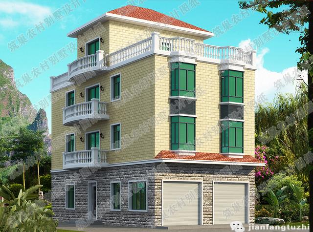 四層別墅設計圖，8×16米，帶商鋪健身娛樂室，簡約大氣。