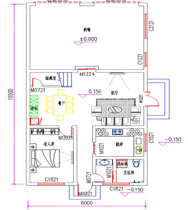 四層別墅設計圖，8×16米，帶商鋪健身娛樂室，簡約大氣。