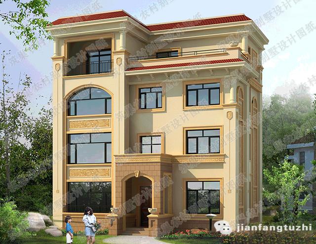 四層別墅設計圖，4廳6室帶佛堂休閑區，主體造價40萬，整體設計簡約大方，適合農村建房。