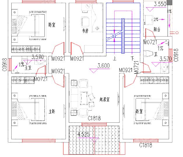 三層農村自建房，2廳6臥帶堂屋+套房，占地120㎡，造價26萬，經濟實用。