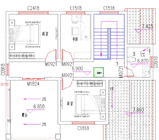 三層農村自建房，2廳6臥帶堂屋+套房，占地120㎡，造價26萬，經濟實用。