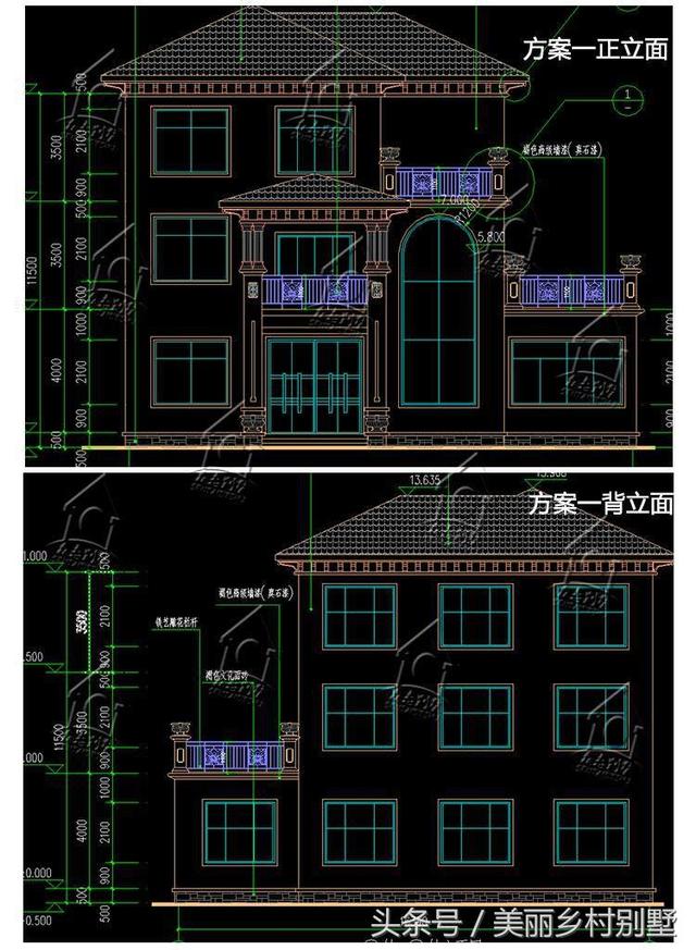 三層簡歐風(fēng)格農(nóng)村別墅，188平，造價(jià)50萬，陽光餐廳雙露臺(tái)。