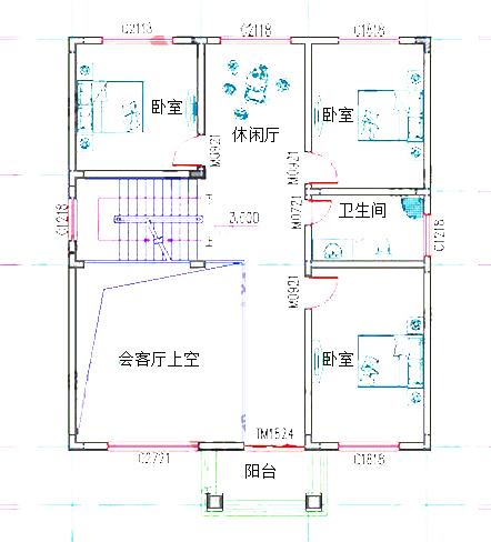 復式三層歐式別墅設計圖，2廳6臥130㎡帶車庫健身房休閑廳，造價30萬。