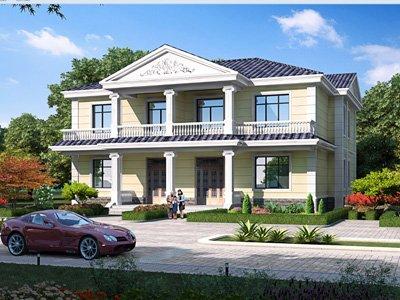 復式三層歐式別墅設計圖，2廳6臥130㎡帶車庫健身房休閑廳，造價30萬。