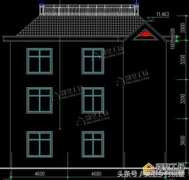 農(nóng)村三層別墅，帶堂屋，12.82X12.4m造價(jià)27萬(wàn)，外觀經(jīng)典大氣。