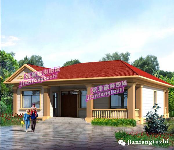 一層農(nóng)村別墅設(shè)計(jì)圖，2廳4臥，造價(jià)15萬，經(jīng)濟(jì)實(shí)用。