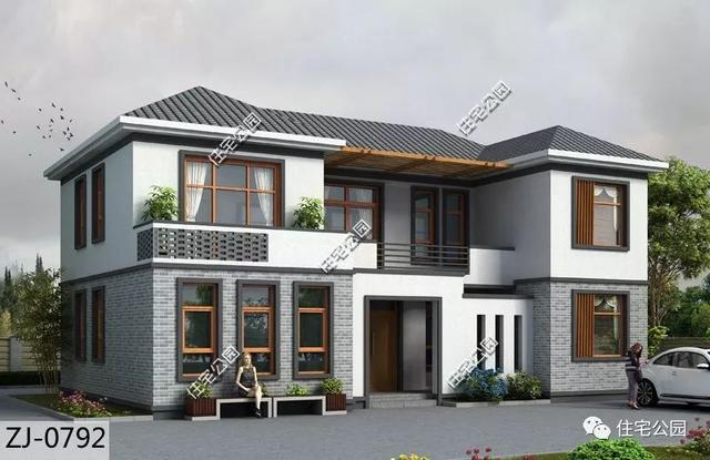 兩層中式別墅，12×9米，很受歡迎，多功能設(shè)計(jì)，只為農(nóng)村舒適生活。