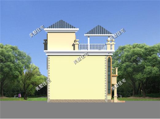 三層簡(jiǎn)約歐式小別墅，110平6室2廳帶柴房，是農(nóng)村人最樸實(shí)適合建的戶型設(shè)計(jì)。