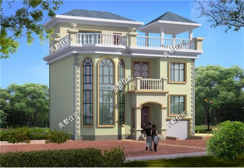 三層簡(jiǎn)約歐式小別墅，110平6室2廳帶柴房，是農(nóng)村人最樸實(shí)適合建的戶型設(shè)計(jì)。