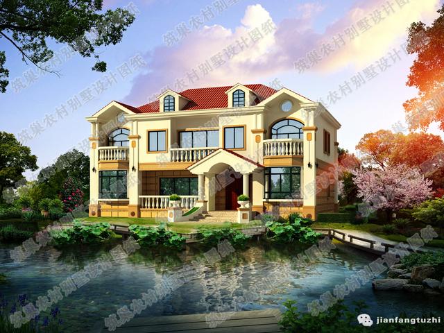 3款造價30萬以內二層農村別墅設計圖，占地面積約190㎡。