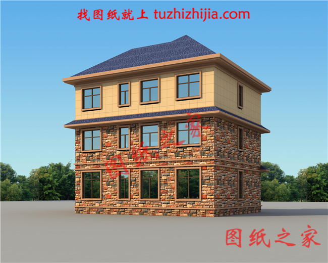 130平米左右三層農村小別墅，經典永不過時三層小洋樓