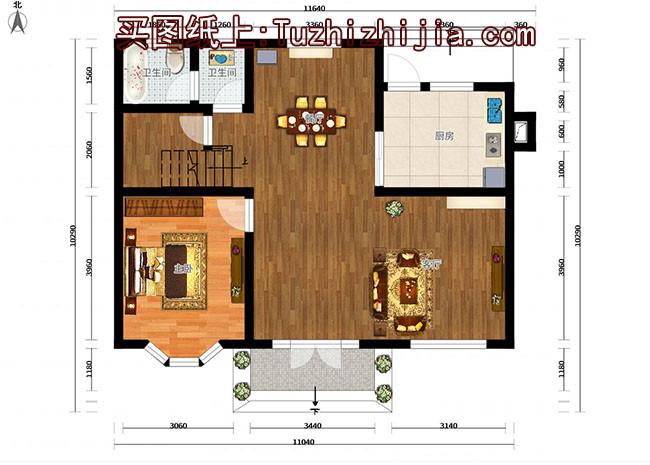 8米寬12米長房屋設計圖及效果圖，10套全新設計圖紙