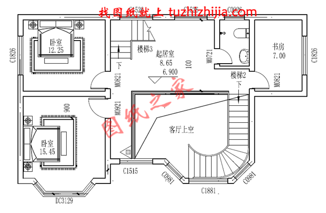 三層農村蓋房設計圖,占地90平面左右,屋頂設置成露臺