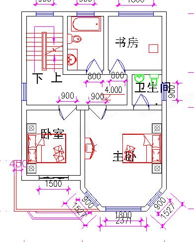 三層小戶型別墅設計圖，80平米，3廳5臥帶閣樓層車庫，造價20萬。