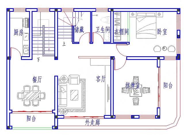四層帶商鋪多功能別墅設(shè)計(jì)圖，占地100平方米，豪華大氣，造價(jià)40萬(wàn)。
