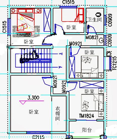 9×12米三層農村別墅圖，1廳5臥，造價25萬，帶屋頂花園棋牌活動室，功能布局合理齊全且多樣