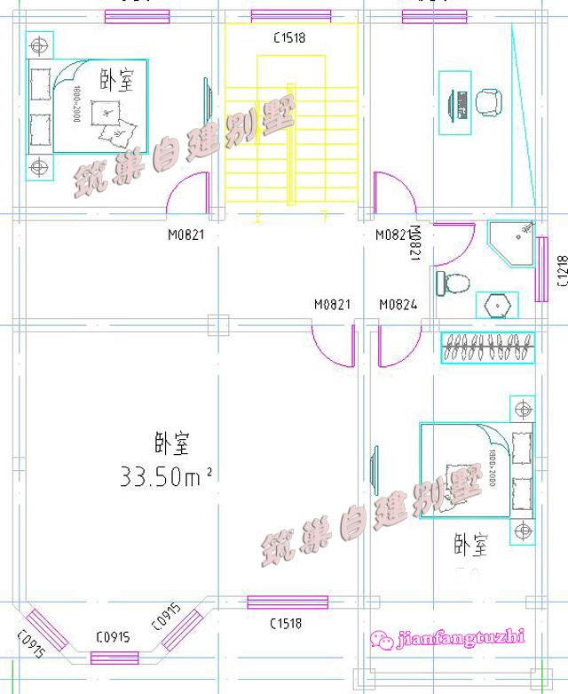 四層農(nóng)村自建房，10*13米，預(yù)算50萬，戶型簡單方正，實(shí)用。