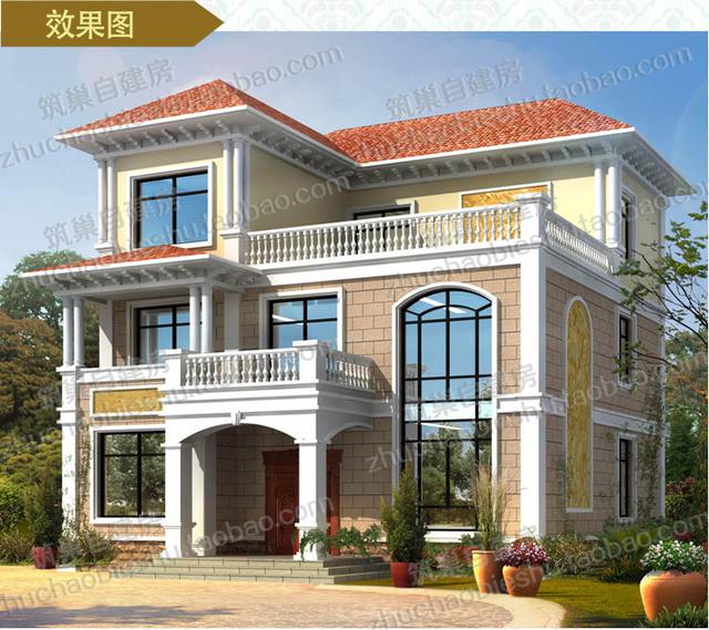 三層別墅設計圖，2廳6臥110㎡，造價25萬 ，帶豪華套房。