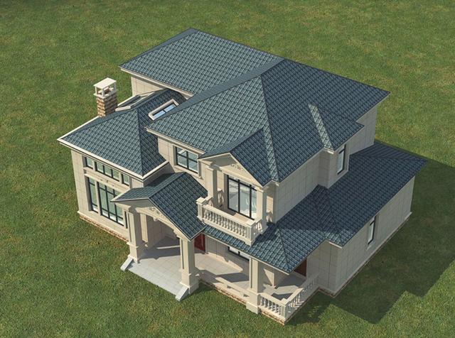 二層農村別墅設計圖，占地160㎡，造價30萬，1廳5臥帶豪華套房