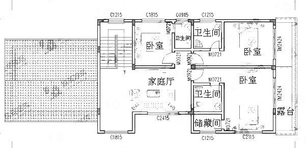 三層西班牙風格別墅設計圖，3廳9臥帶地下車庫+套房，占地160㎡，造價60萬