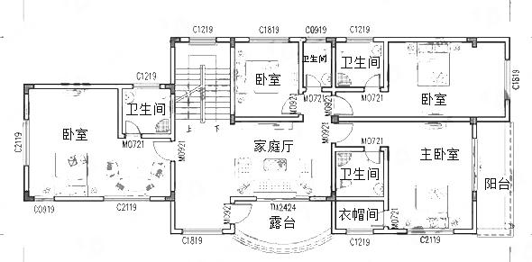 三層西班牙風格別墅設計圖，3廳9臥帶地下車庫+套房，占地160㎡，造價60萬