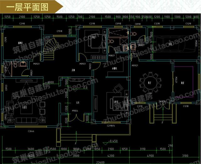 3廳5臥三層別墅設計圖，占地150㎡，挑空客廳+車庫+棋牌房+天面花園，造價50萬