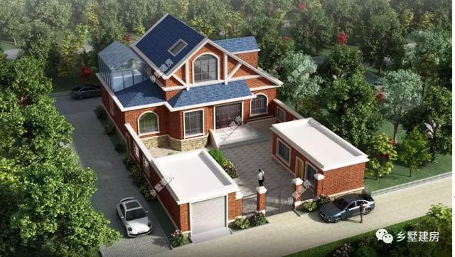 農村二層別墅圖主體造價僅需29萬左右，帶車庫、露臺，配超大庭院，既實用又美觀！