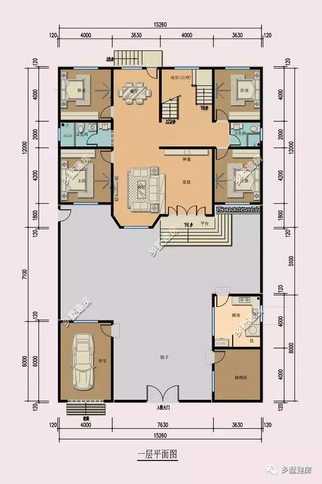 農村二層別墅圖主體造價僅需29萬左右，帶車庫、露臺，配超大庭院，既實用又美觀！
