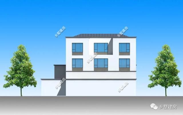 新中式農村四合院別墅圖，帶小院和露臺，讓你的房子脫穎而出