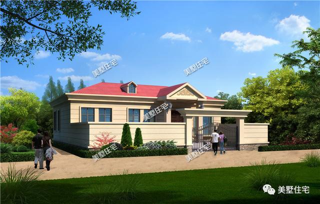 一層農(nóng)村別墅圖，15萬(wàn)建成，外觀漂亮而且造價(jià)也不高，還有個(gè)大院子