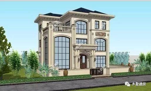 三層別墅圖造價40萬，城市買房首付都不夠，不如在農村自建一棟別墅享受一生。