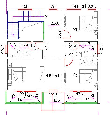 二層農村自建房，占地一百平，戶型方正，簡單大方