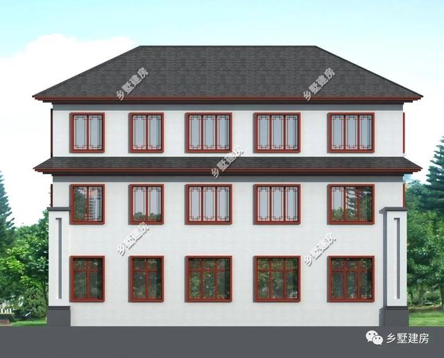 新中式農村四合院別墅設計圖，簡單大方，和家人一起感受寧靜淡雅的生活是一件多么棒的事