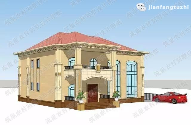 2廳5臥帶挑空大客廳二層農村自建房設計圖，精心設計的布局，最大可能的滿足住戶的需求