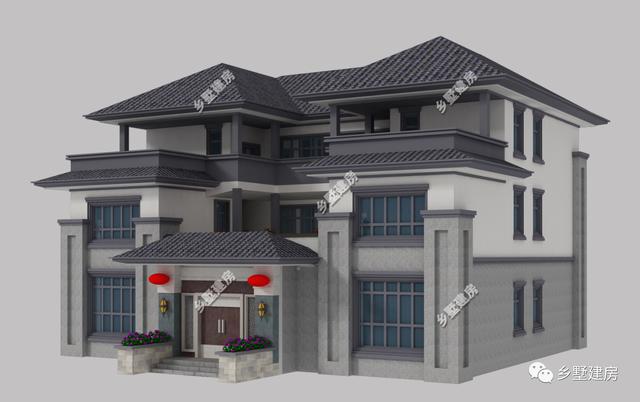 中式三層農(nóng)村自建別墅設(shè)計圖，性價比高，你值得擁有